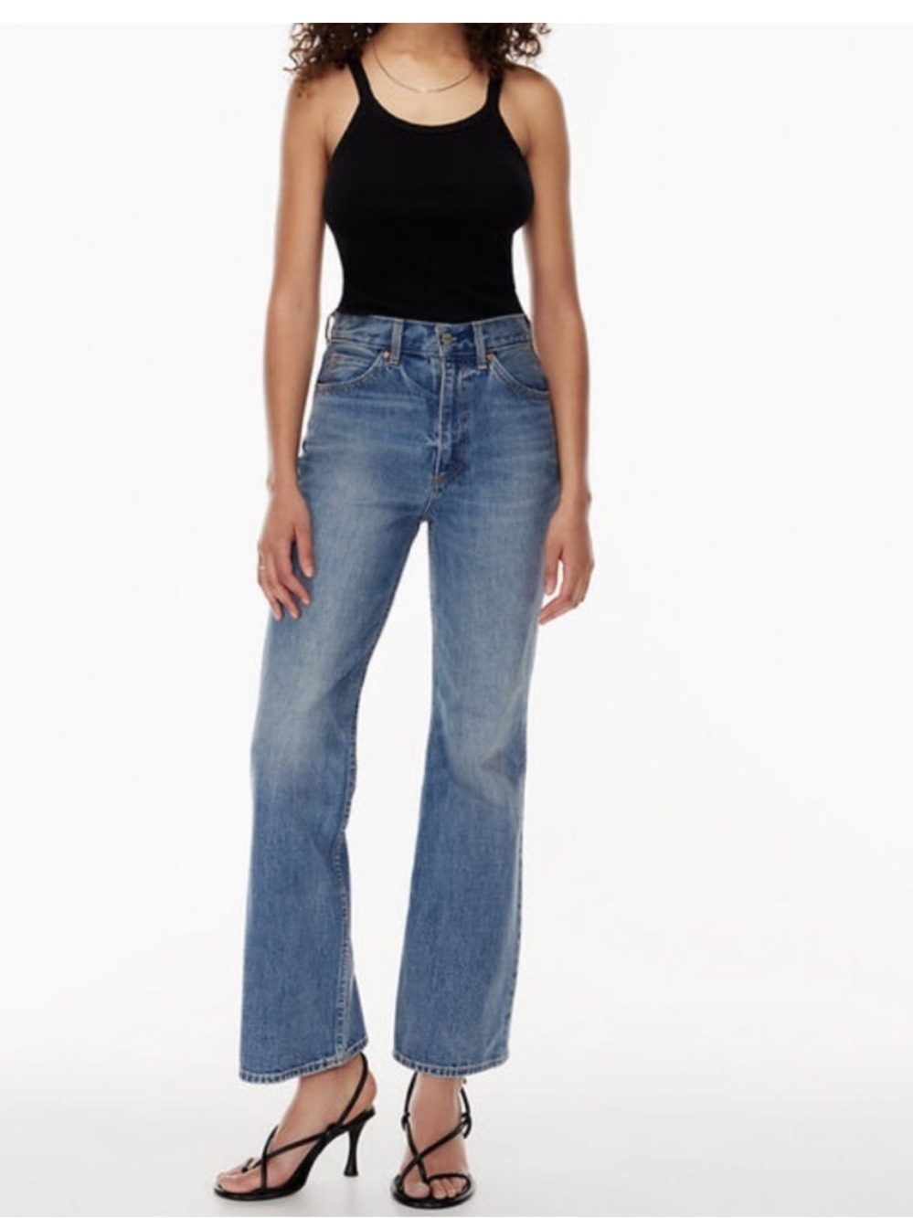 Denim Forum The Marlene 60’s High Flare Jeans in Classic Blue 25/30L